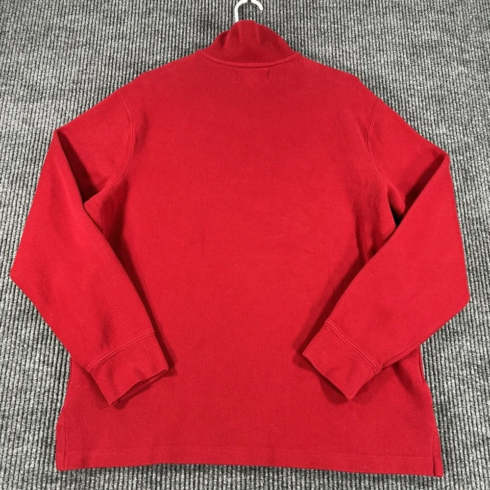 Polo Ralph Lauren Sweatshirt Mens Large Red Long Sleeve 1/4 Zip Pullover